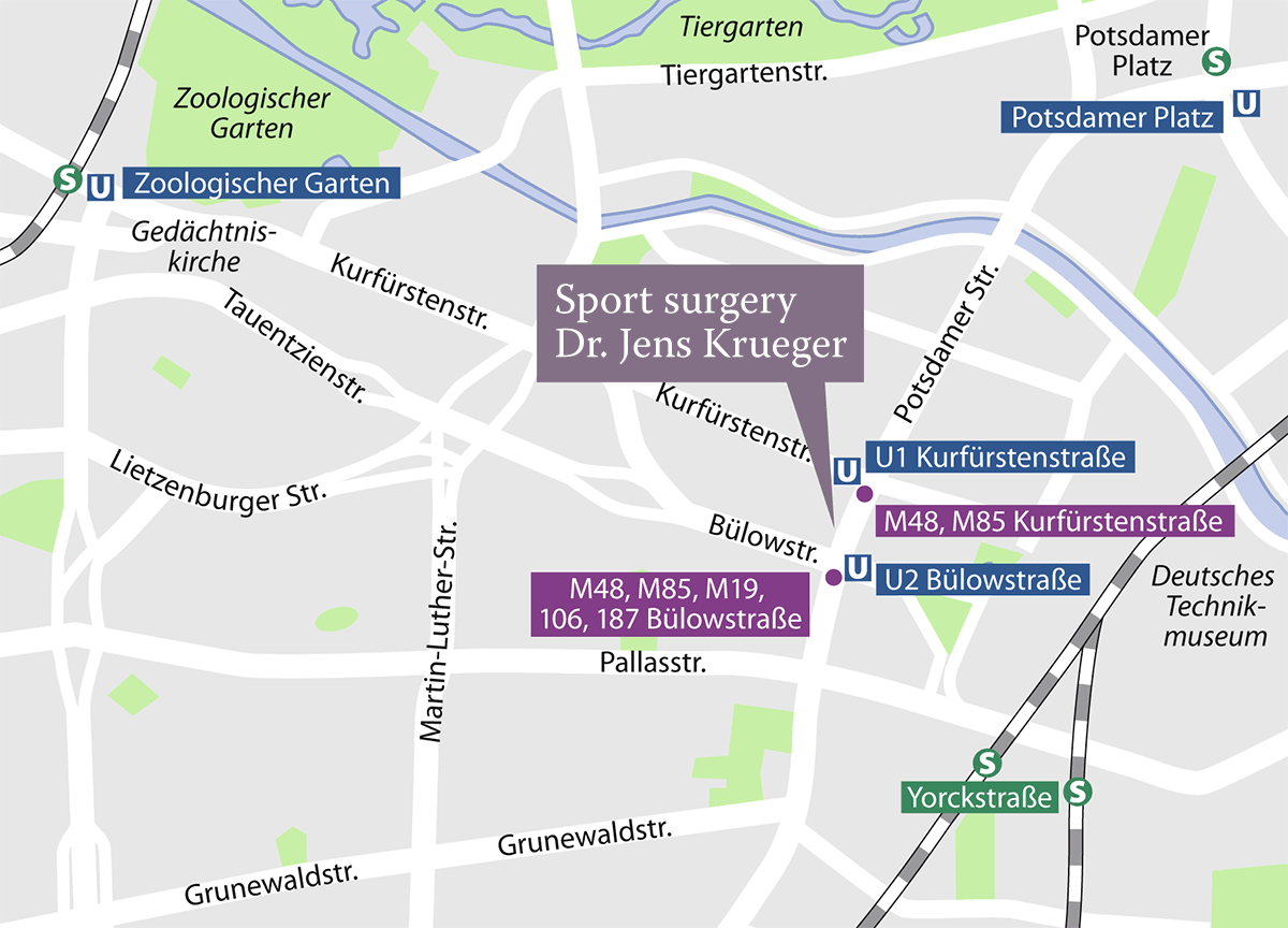 Map Sport surgery Dr. Jens Krueger