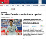 Schalker Escudero an der Leiste operiert, Meldung auf focus.de
