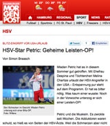 HSV-Star Mladen Petric: Geheime Leisten-OP, Meldung auf mopo.de