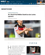 St. Pauli Profi Möller Daehli an der Leiste operiert, Artikel auf welt.de